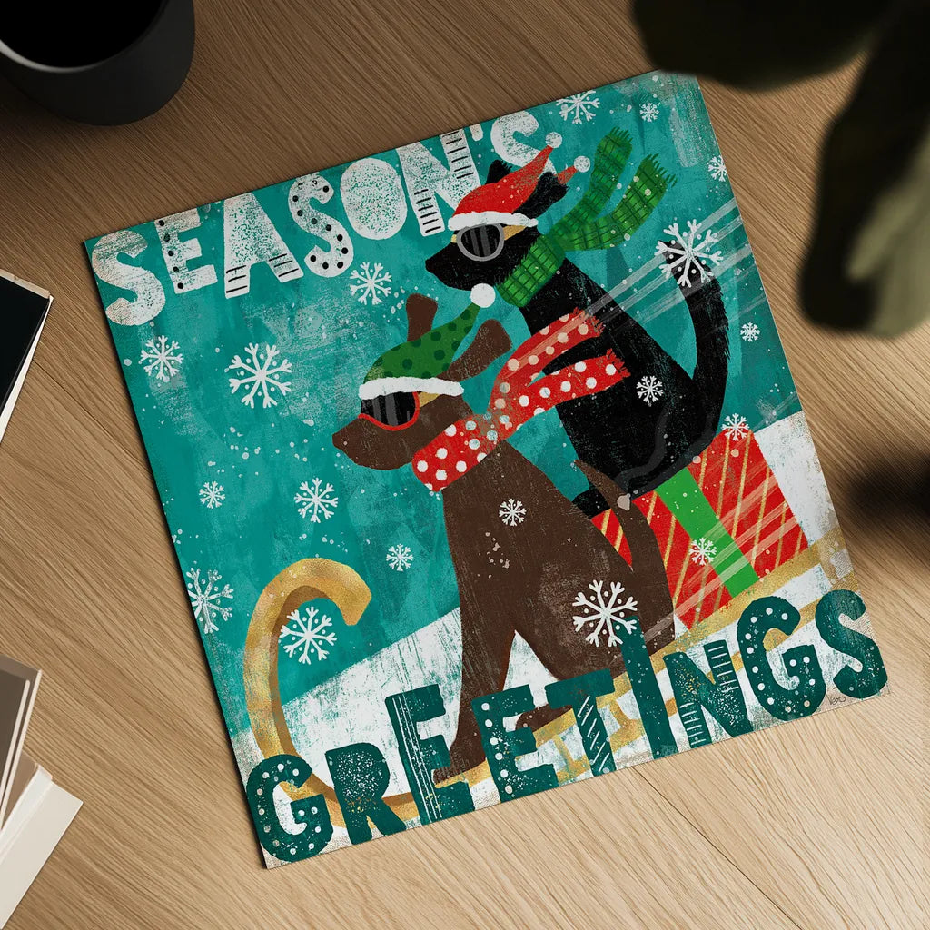 Merry Making IV by Veronique Charron. Shown as a detailed flat fine art print, highlighting archival giclee quality. Available as an archival giclee rolled canvas, fine art paper, or poster print. SKU 49157a.