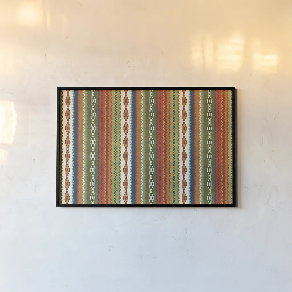 Mexican Fiesta VIII by Veronique Charron. shown as a paper print in a black flame. Available as a archival giclee rolled canvas, fine art paper, or poster print. SKU 24951i.