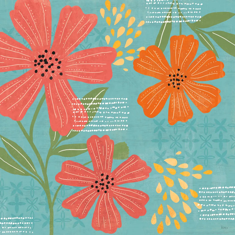Mod Floral II by Veronique Charron. SKU 75311a. Archival Giclee Fine art print for wall decor.