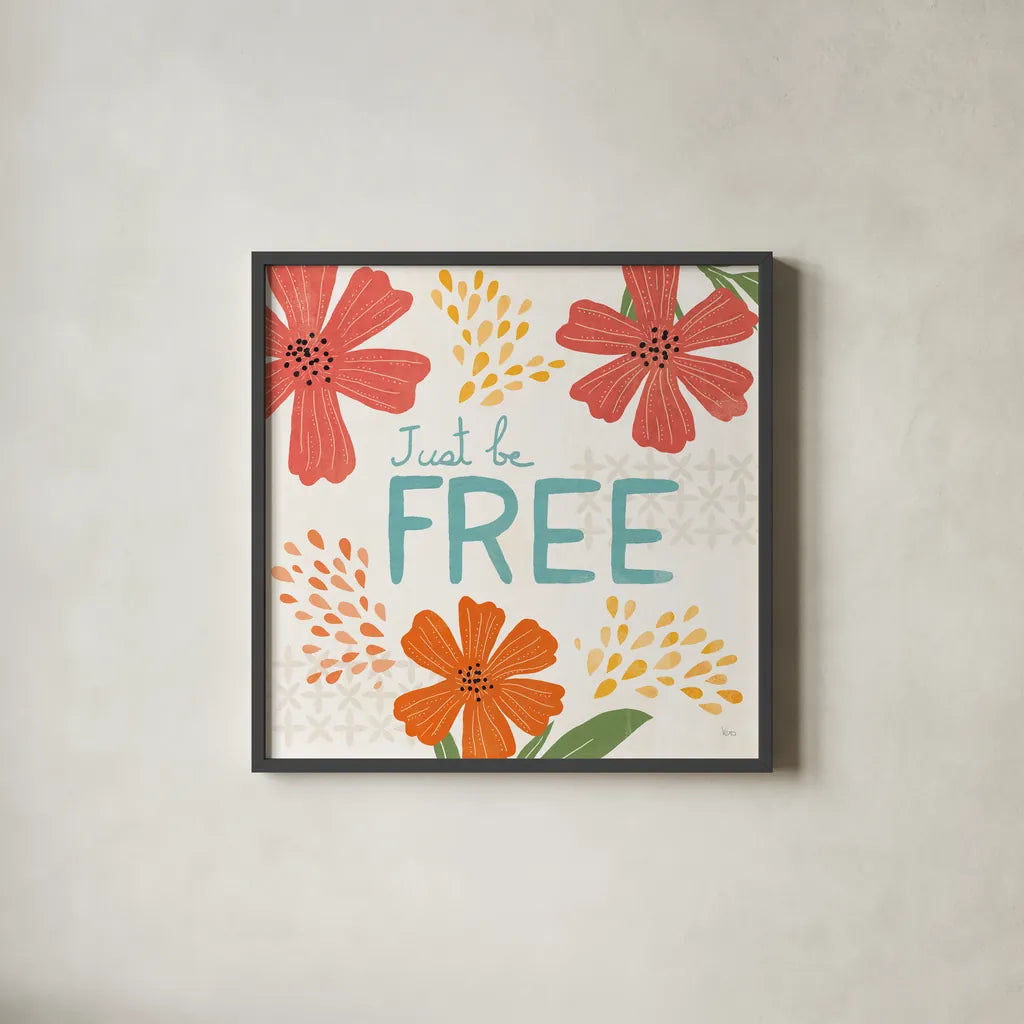 Mod Floral IV No Lines by Veronique Charron. Shown in a sleek black glass frame for a contemporary gallery look. Available as an archival giclee rolled canvas, fine art paper, or poster print. SKU 75752a.