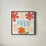 Mod Floral IV No Lines by Veronique Charron. Shown in a sleek black glass frame for a contemporary gallery look. Available as an archival giclee rolled canvas, fine art paper, or poster print. SKU 75752a.