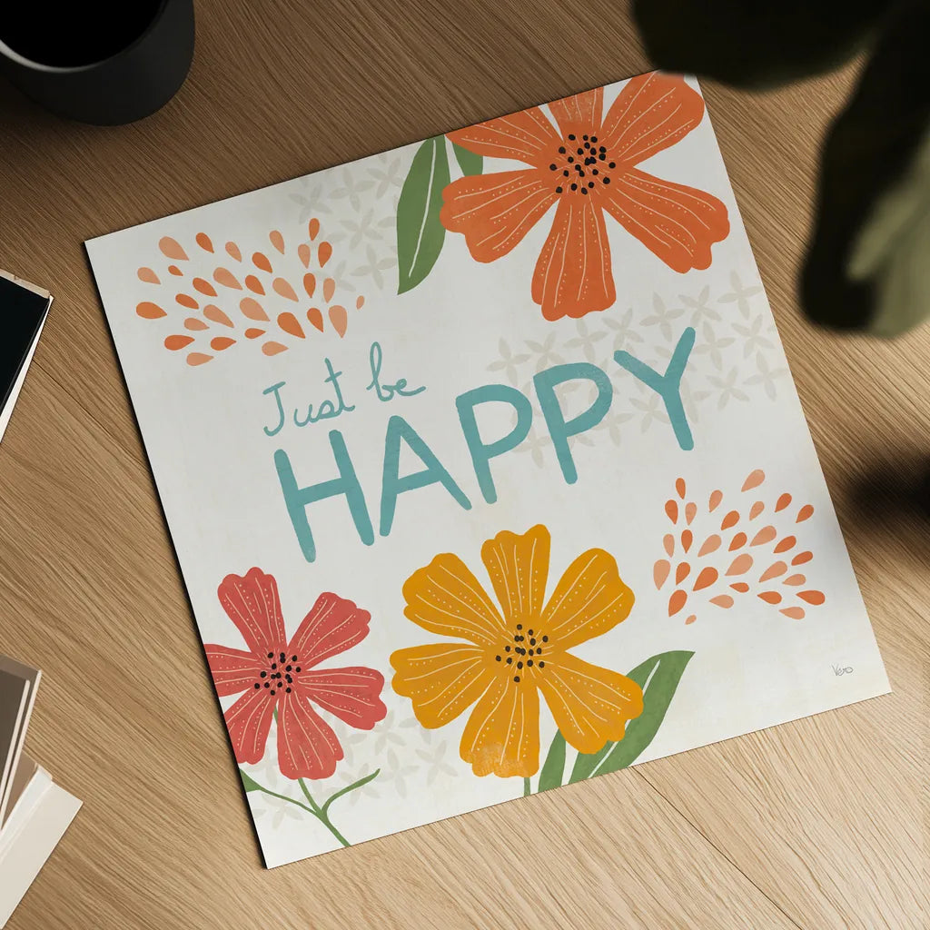 Mod Floral V No Lines by Veronique Charron. Shown as a detailed flat fine art print, highlighting archival giclee quality. Available as an archival giclee rolled canvas, fine art paper, or poster print. SKU 75753a.
