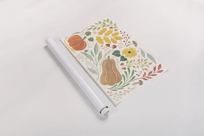 Mod Harvest I by Veronique Charron. shown as a rolled paper print. Available as archival giclee rolled canvas, fine art paper, or poster print. SKU 90067i.