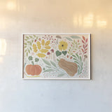 Mod Harvest I by Veronique Charron. shown as a paper print in a white frame. Available as a archival giclee rolled canvas, fine art paper, or poster print. SKU 90067i.