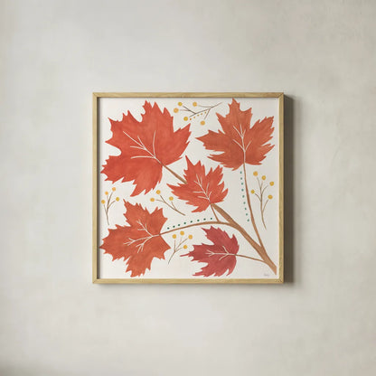 Mod Harvest VI by Veronique Charron. Shown in a natural wood glass frame for a timeless modern aesthetic. Available as an archival giclee rolled canvas, fine art paper, or poster print. SKU 90072a.