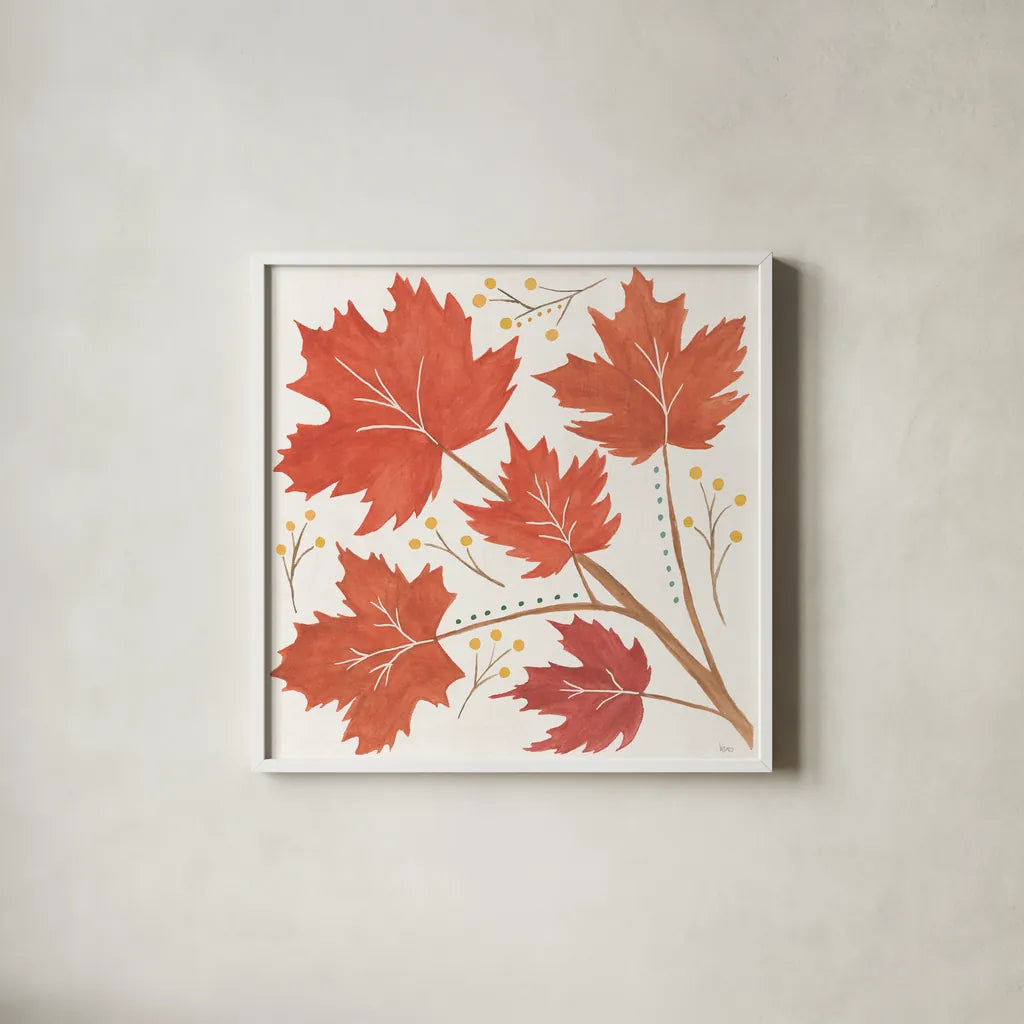 Mod Harvest VI by Veronique Charron. Shown in a crisp white glass frame for a clean and minimalist style. Available as an archival giclee rolled canvas, fine art paper, or poster print. SKU 90072a.