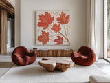 Mod Harvest VI by Veronique Charron. Shown as extra-large giant wall art in a modern living room. Available as an archival giclee rolled canvas, fine art paper, or poster print. SKU 90072a.