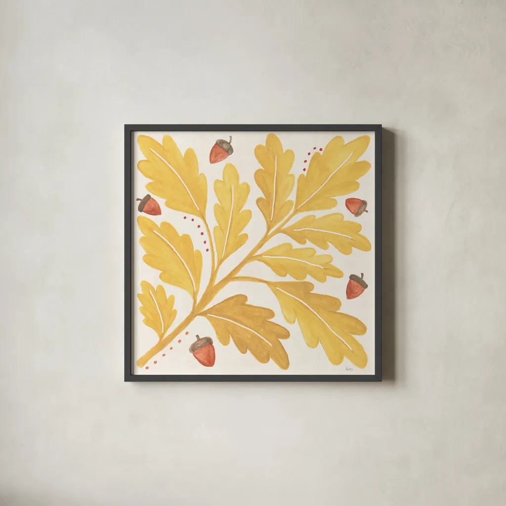 Mod Harvest VII by Veronique Charron. Shown in a sleek black glass frame for a contemporary gallery look. Available as an archival giclee rolled canvas, fine art paper, or poster print. SKU 90073a.