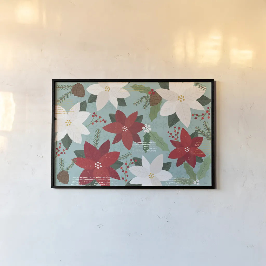 Mod Holiday I by Veronique Charron. shown as a paper print in a black flame. Available as a archival giclee rolled canvas, fine art paper, or poster print. SKU 78151i.