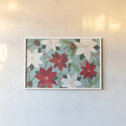 Mod Holiday I by Veronique Charron. shown as a paper print in a white frame. Available as a archival giclee rolled canvas, fine art paper, or poster print. SKU 78151i.