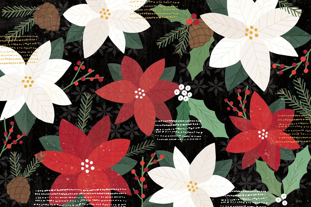 Mod Holiday I Dark by Veronique Charron. SKU 78158i. Archival Giclee Fine art print for wall decor.