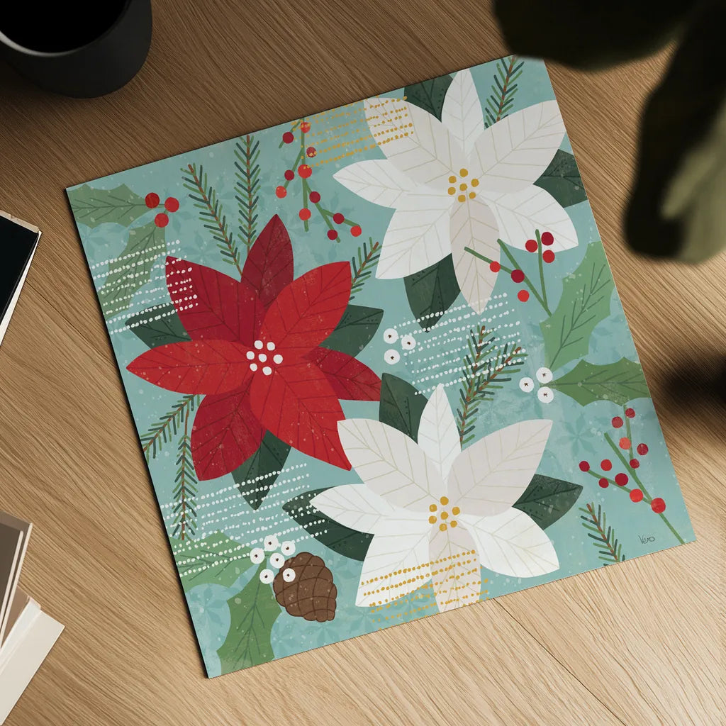 Mod Holiday III by Veronique Charron. Shown as a detailed flat fine art print, highlighting archival giclee quality. Available as an archival giclee rolled canvas, fine art paper, or poster print. SKU 78153a.