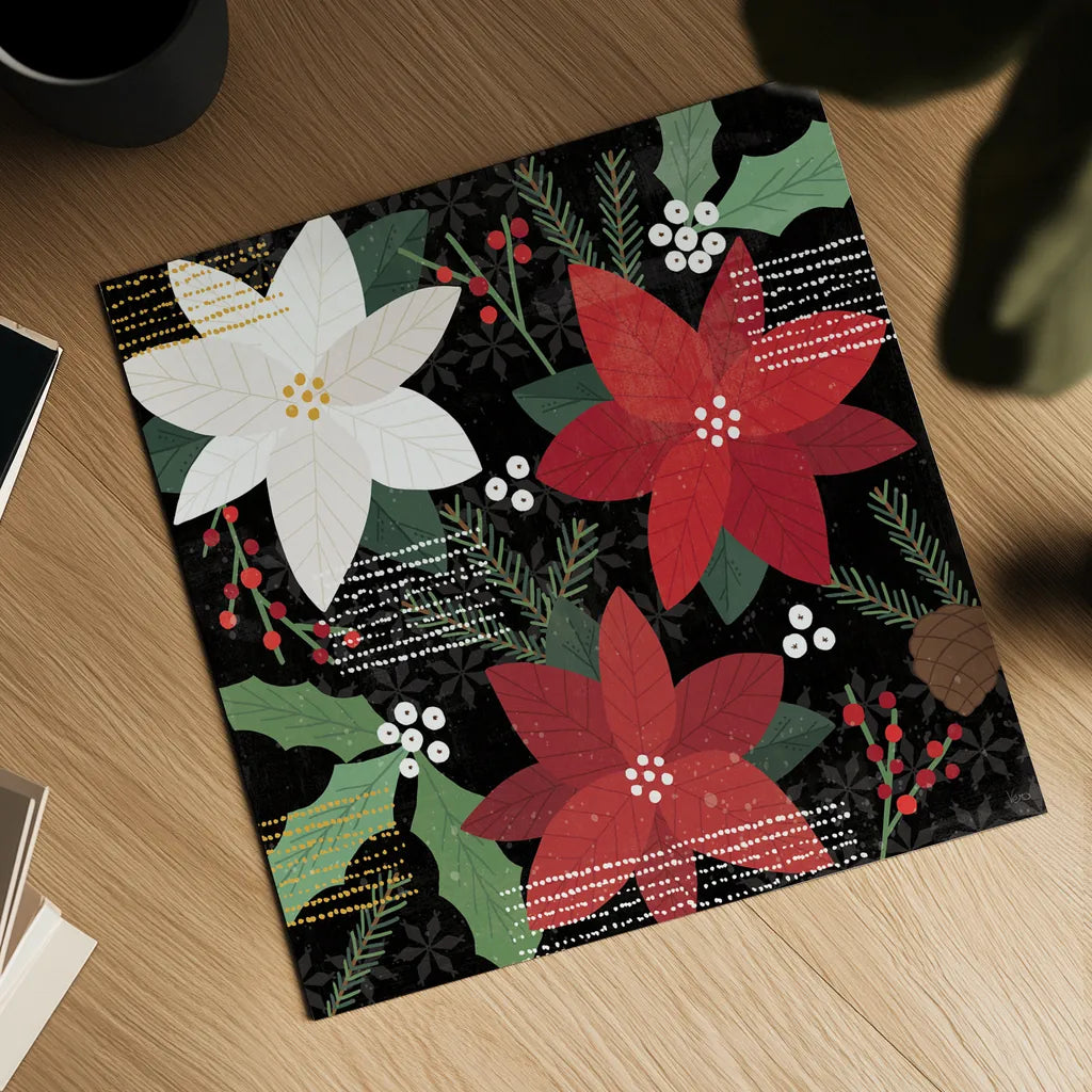 Mod Holiday IV by Veronique Charron. Shown as a detailed flat fine art print, highlighting archival giclee quality. Available as an archival giclee rolled canvas, fine art paper, or poster print. SKU 78154a.