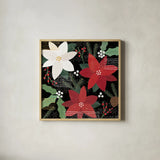 Mod Holiday IV by Veronique Charron. Shown in a natural wood glass frame for a timeless modern aesthetic. Available as an archival giclee rolled canvas, fine art paper, or poster print. SKU 78154a.