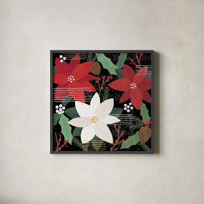 Mod Holiday V by Veronique Charron. Shown in a sleek black glass frame for a contemporary gallery look. Available as an archival giclee rolled canvas, fine art paper, or poster print. SKU 78155a.