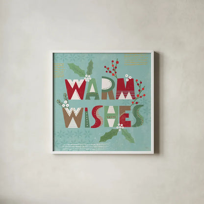 Mod Holiday VI by Veronique Charron. Shown in a crisp white glass frame for a clean and minimalist style. Available as an archival giclee rolled canvas, fine art paper, or poster print. SKU 78156a.