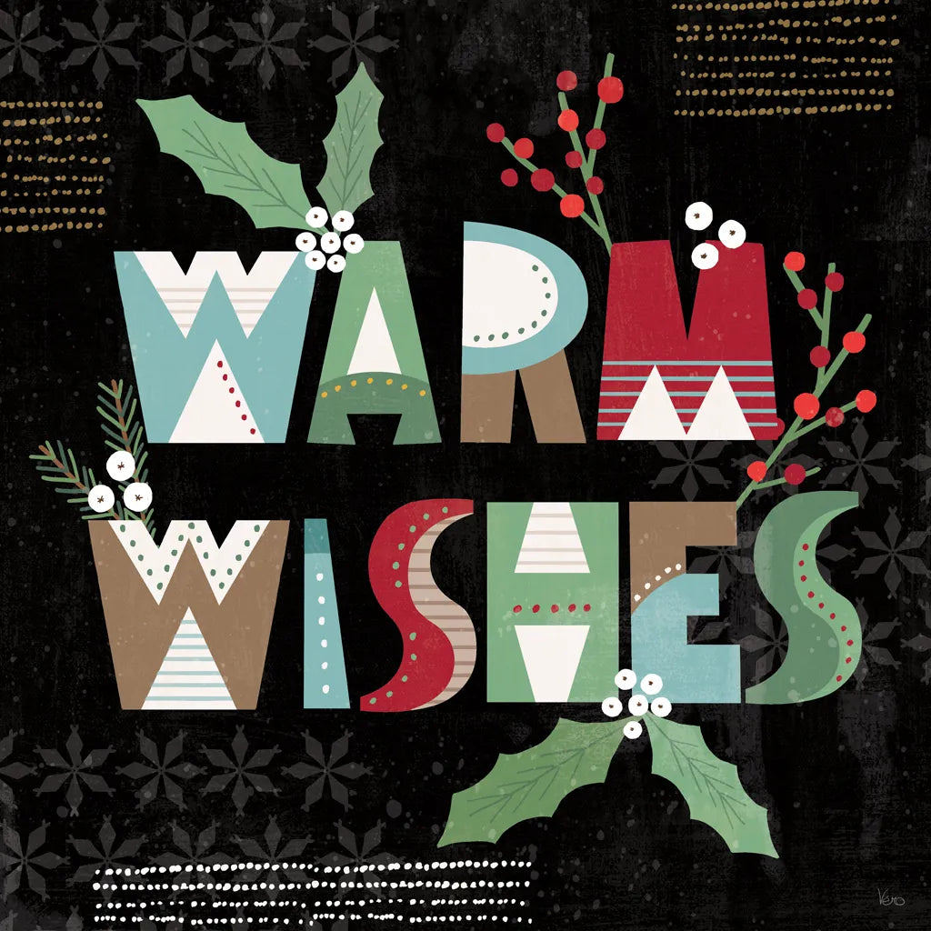 Mod Holiday VI Dark by Veronique Charron. SKU 78159a. Archival Giclee Fine art print for wall decor.