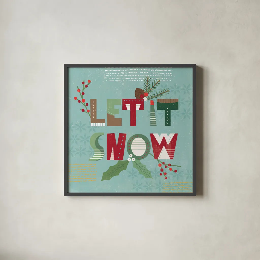 Mod Holiday VII by Veronique Charron. Shown in a sleek black glass frame for a contemporary gallery look. Available as an archival giclee rolled canvas, fine art paper, or poster print. SKU 78157a.