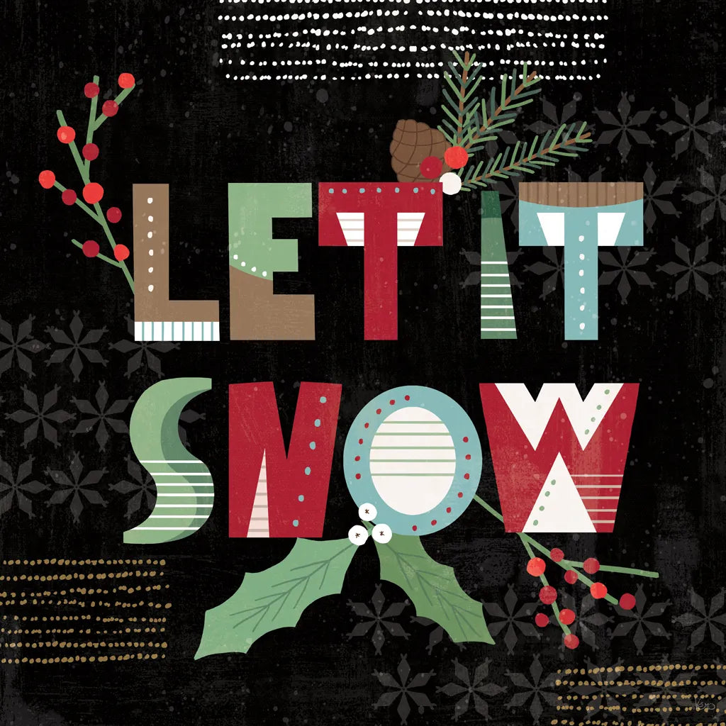 Mod Holiday VII Dark by Veronique Charron. SKU 78160a. Archival Giclee Fine art print for wall decor.