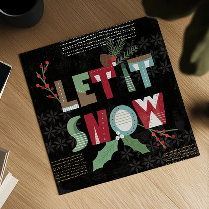 Mod Holiday VII Dark by Veronique Charron. Shown as a detailed flat fine art print, highlighting archival giclee quality. Available as an archival giclee rolled canvas, fine art paper, or poster print. SKU 78160a.