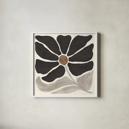 Modern Petals V Neutral by Veronique Charron. Shown in a crisp white glass frame for a clean and minimalist style. Available as an archival giclee rolled canvas, fine art paper, or poster print. SKU 89116a.