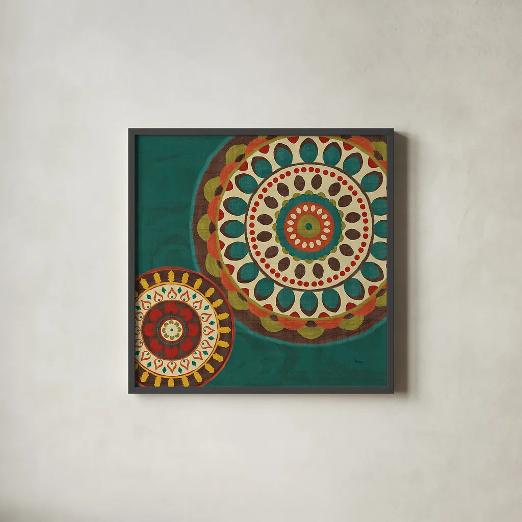 Moroccan Kasbah II by Veronique Charron. Shown in a sleek black glass frame for a contemporary gallery look. Available as an archival giclee rolled canvas, fine art paper, or poster print. SKU 74271a.