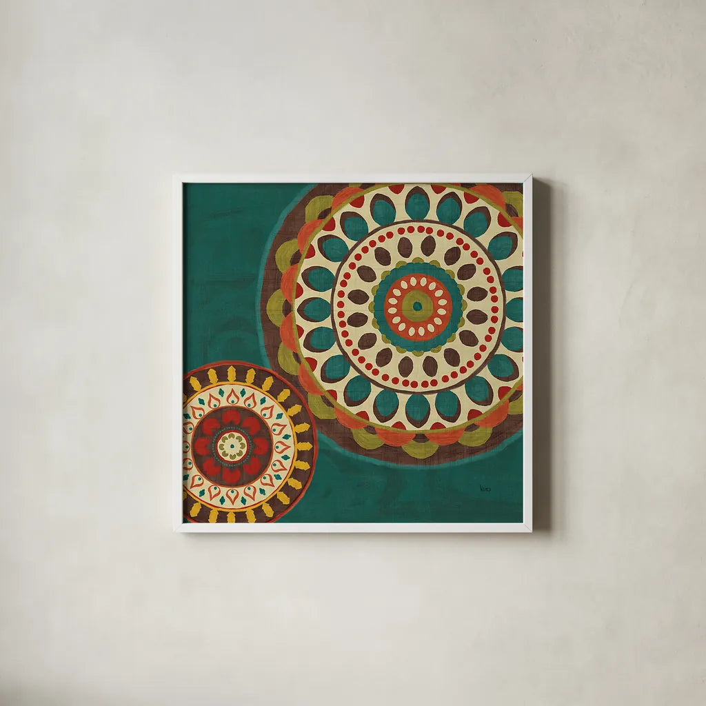 Moroccan Kasbah II by Veronique Charron. Shown in a crisp white glass frame for a clean and minimalist style. Available as an archival giclee rolled canvas, fine art paper, or poster print. SKU 74271a.