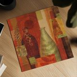Mosaic Vases II by Veronique Charron. Shown as a detailed flat fine art print, highlighting archival giclee quality. Available as an archival giclee rolled canvas, fine art paper, or poster print. SKU 6441a.