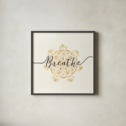 Namaste II by Veronique Charron. Shown in a sleek black glass frame for a contemporary gallery look. Available as an archival giclee rolled canvas, fine art paper, or poster print. SKU 29869a.