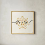 Namaste II by Veronique Charron. Shown in a natural wood glass frame for a timeless modern aesthetic. Available as an archival giclee rolled canvas, fine art paper, or poster print. SKU 29869a.
