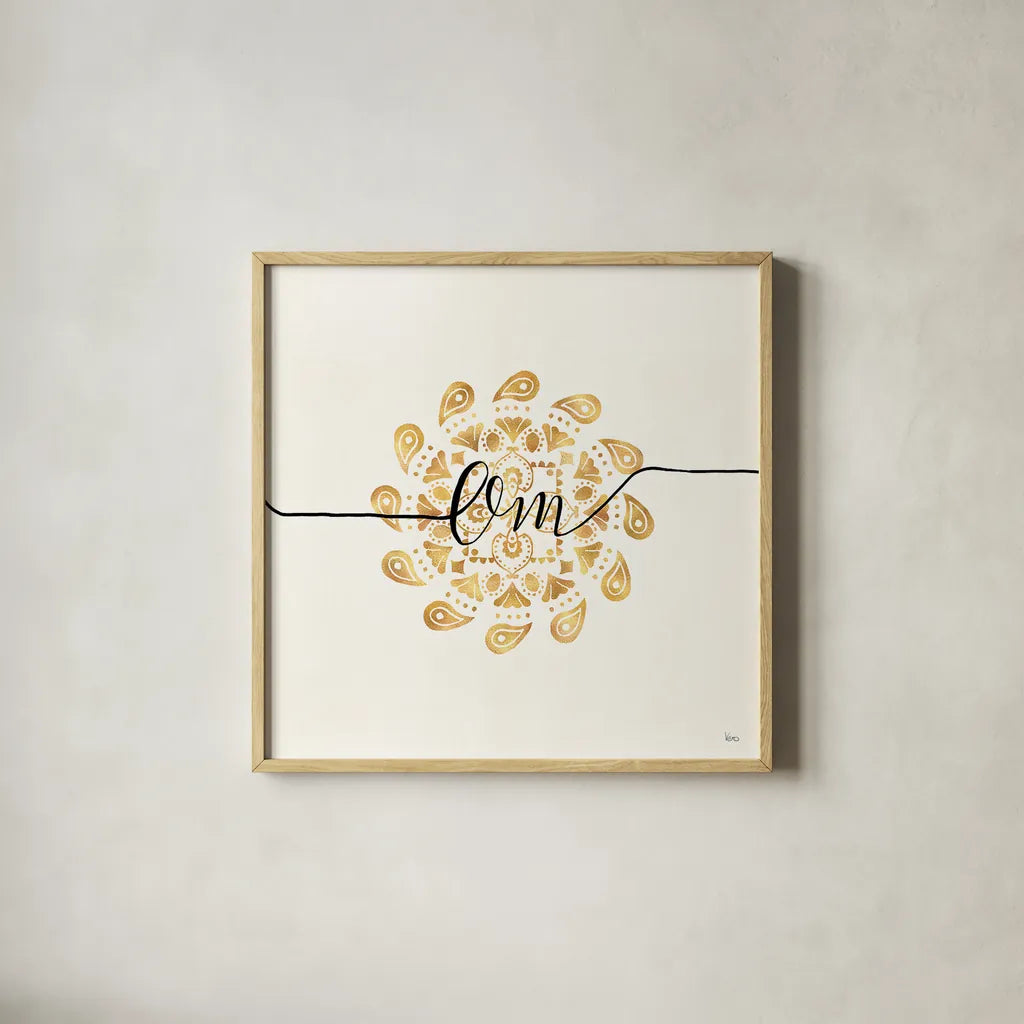 Namaste III by Veronique Charron. Shown in a natural wood glass frame for a timeless modern aesthetic. Available as an archival giclee rolled canvas, fine art paper, or poster print. SKU 29870a.