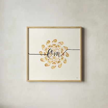 Namaste III by Veronique Charron. Shown in a natural wood glass frame for a timeless modern aesthetic. Available as an archival giclee rolled canvas, fine art paper, or poster print. SKU 29870a.