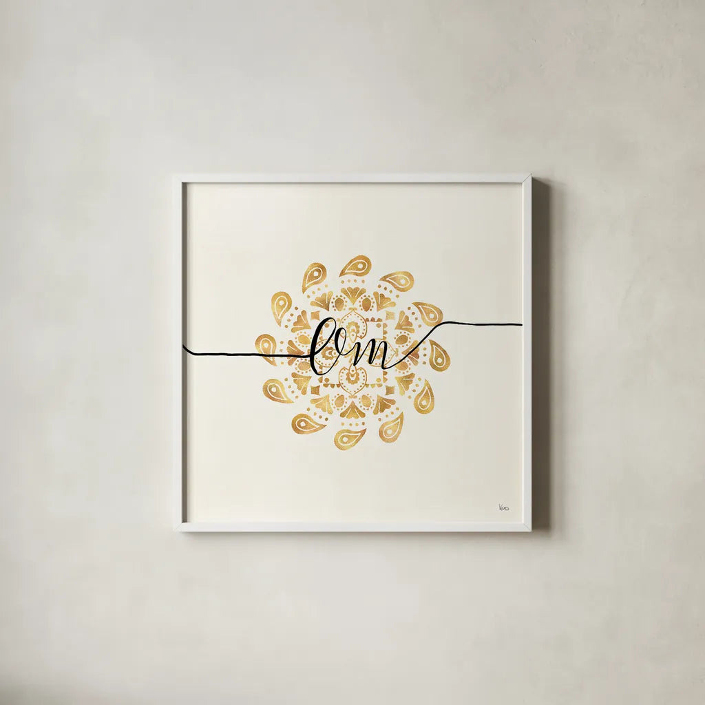 Namaste III by Veronique Charron. Shown in a crisp white glass frame for a clean and minimalist style. Available as an archival giclee rolled canvas, fine art paper, or poster print. SKU 29870a.