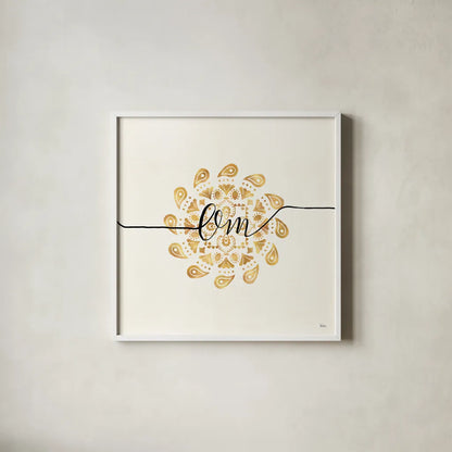 Namaste III by Veronique Charron. Shown in a crisp white glass frame for a clean and minimalist style. Available as an archival giclee rolled canvas, fine art paper, or poster print. SKU 29870a.