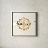 Namaste IV by Veronique Charron. Shown in a sleek black glass frame for a contemporary gallery look. Available as an archival giclee rolled canvas, fine art paper, or poster print. SKU 29871a.