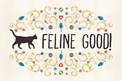 Otomi Cats I by Veronique Charron. SKU 43835i. Archival Giclee Fine art print for wall decor.