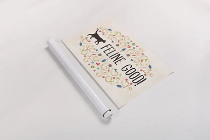 Otomi Cats I by Veronique Charron. shown as a rolled paper print. Available as archival giclee rolled canvas, fine art paper, or poster print. SKU 43835i.