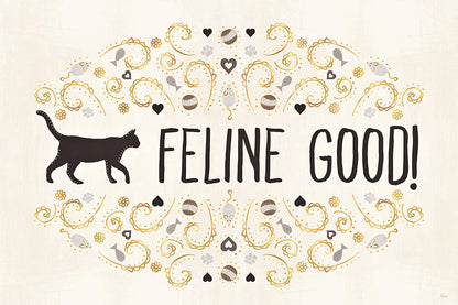 Otomi Cats I Neutral by Veronique Charron. SKU 43853i. Archival Giclee Fine art print for wall decor.