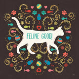 Otomi Cats II Dark by Veronique Charron. SKU 43842a. Archival Giclee Fine art print for wall decor.