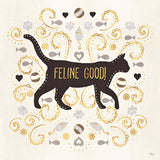 Otomi Cats II Neutral by Veronique Charron. SKU 43854a. Archival Giclee Fine art print for wall decor.