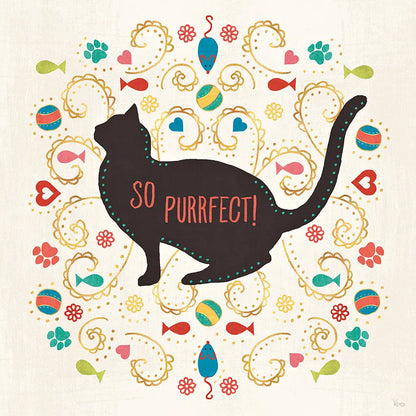 Otomi Cats III by Veronique Charron. SKU 43837a. Archival Giclee Fine art print for wall decor.