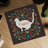 Otomi Cats III Dark by Veronique Charron. Shown as a detailed flat fine art print, highlighting archival giclee quality. Available as an archival giclee rolled canvas, fine art paper, or poster print. SKU 43843a.