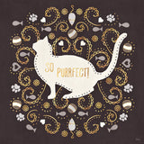 Otomi Cats III Dark Neutral by Veronique Charron. SKU 43849a. Archival Giclee Fine art print for wall decor.