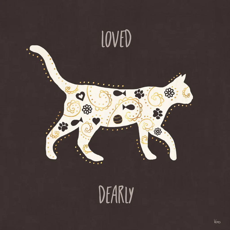 Otomi Cats IV Dark Neutral Loved by Veronique Charron. SKU 52564a. Archival Giclee Fine art print for wall decor.