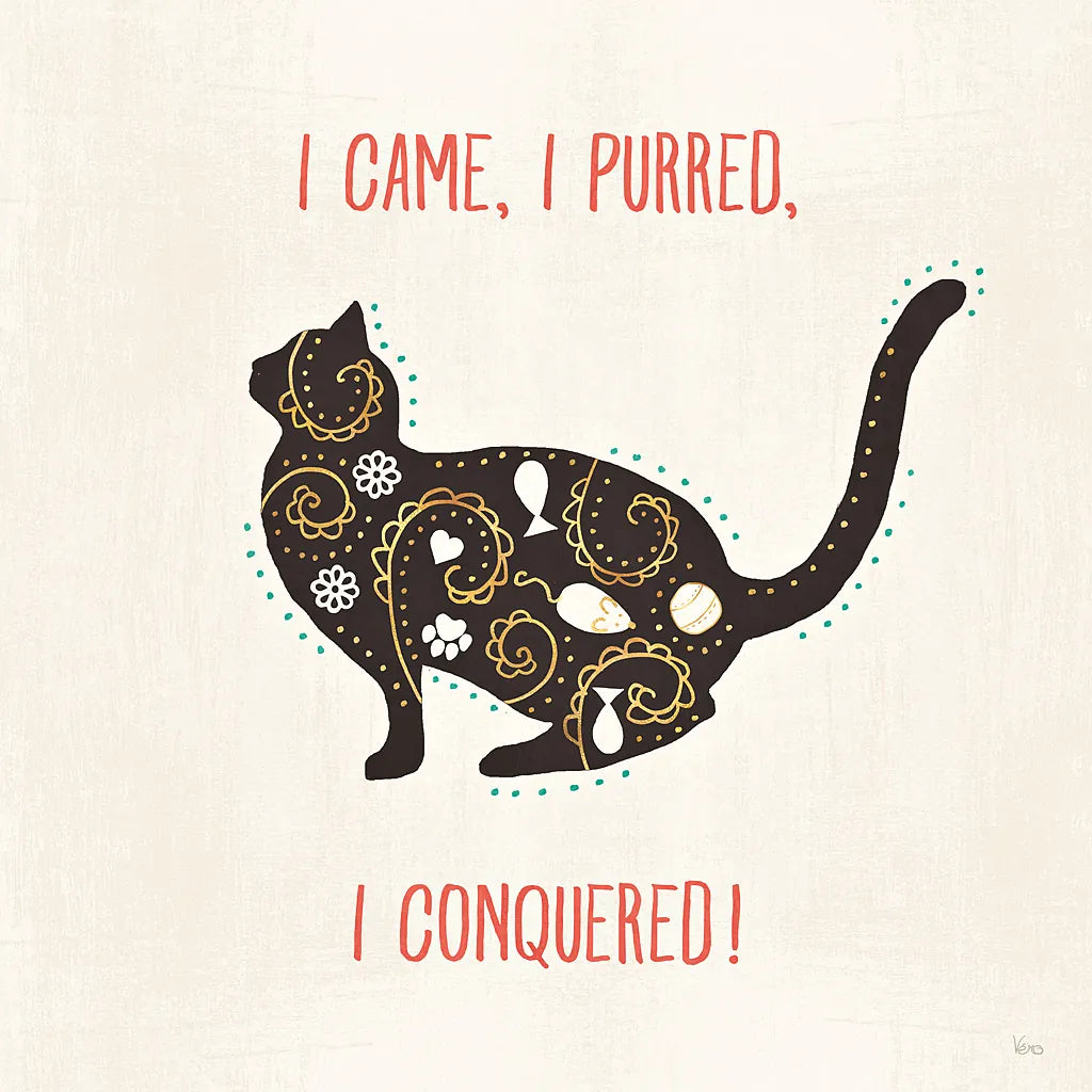 Otomi Cats V by Veronique Charron. SKU 43839a. Archival Giclee Fine art print for wall decor.