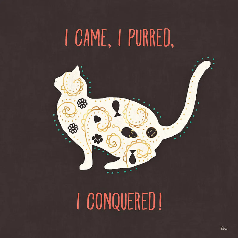 Otomi Cats V Dark by Veronique Charron. SKU 43845a. Archival Giclee Fine art print for wall decor.