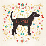 Otomi Dogs II by Veronique Charron. SKU 44028a. Archival Giclee Fine art print for wall decor.