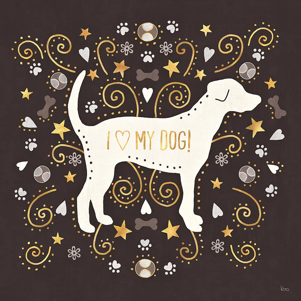 Otomi Dogs II Dark Neutral by Veronique Charron. SKU 44040a. Archival Giclee Fine art print for wall decor.