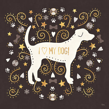 Otomi Dogs II Dark Neutral by Veronique Charron. SKU 44040a. Archival Giclee Fine art print for wall decor.