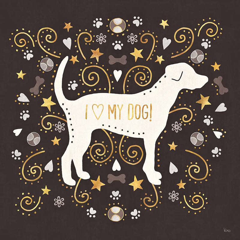 Otomi Dogs II Dark Neutral by Veronique Charron. SKU 44040a. Archival Giclee Fine art print for wall decor.